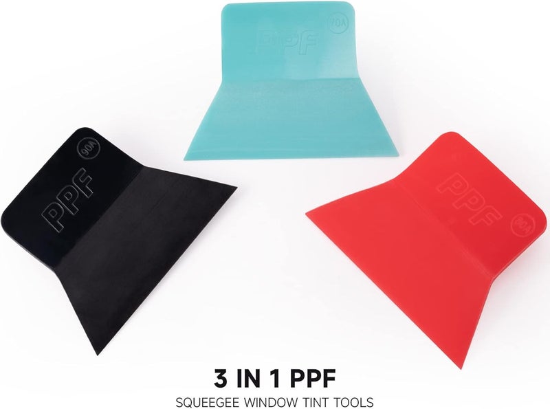 FOSHIO PPF Squeegee Vinyl Wrap Tool, 3 In 1 Different Hardness Anti-Scratch Rubber Scraper Soft TPU Mini Squeegee Window Tint Tool for Paint Protection Film, Squeegee for Window Cleaning - Image 3